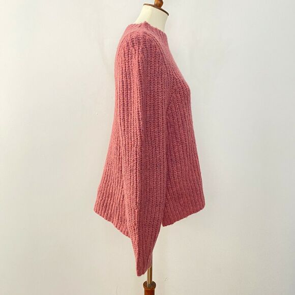 Leith Womens Mock Neck Sweater Cozy Pullover Long Sleeve Red Raspberry 1X - Picture 4 of 9